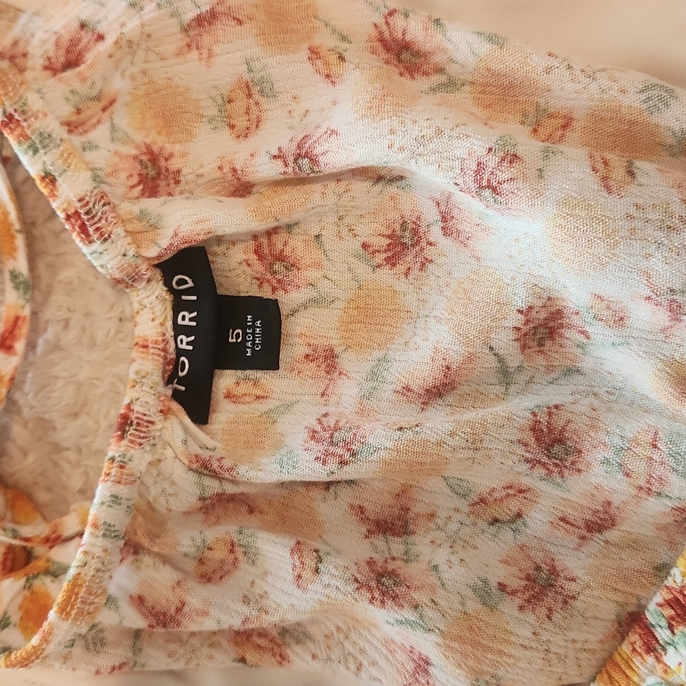 NWOT Torrid Sz 5 Marigold Spring Summer Top Blouse Corset Back Can Be Adjusted - Picture 8 of 10